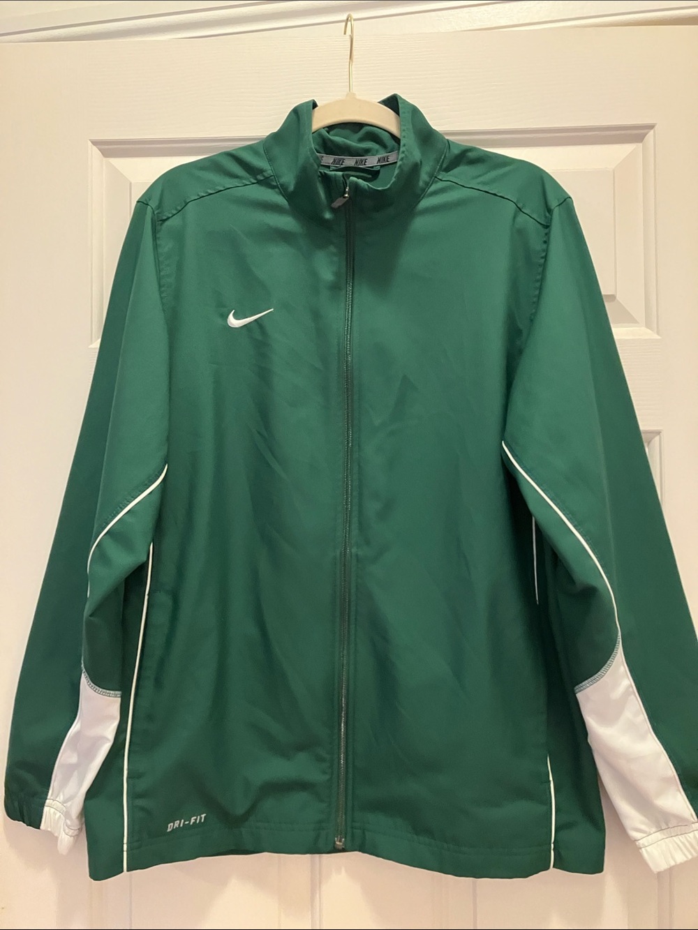 Nike Men’s Green and White Performance Full-Zip Jacket